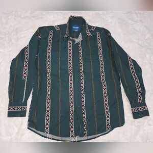 Wrangler Green Patterned Button-Up Shirt